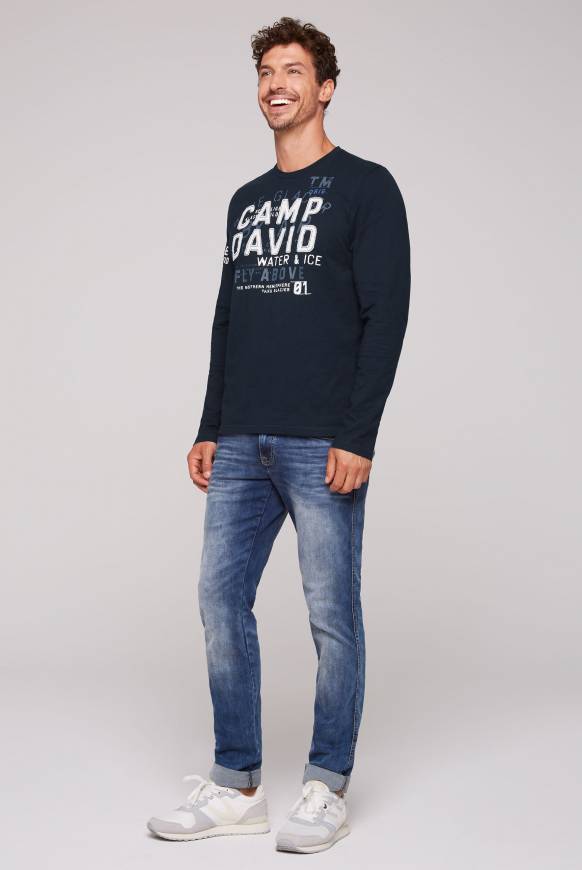 Soccx Langarmshirt Mit Label-Applikationen Blue Navy