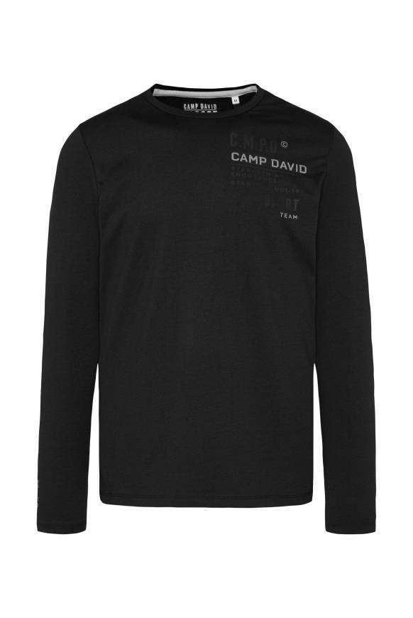 Soccx Langarmshirt Mit Reflektierendem Rücken-Print Black