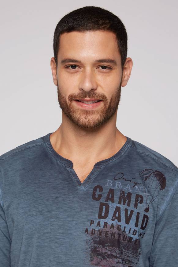 Soccx Langarmshirt Mit Twill-Patches Und Artworks Blue Navy