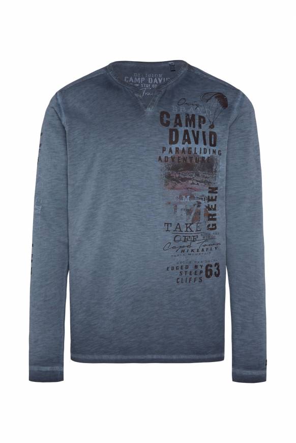Soccx Langarmshirt Mit Twill-Patches Und Artworks Blue Navy