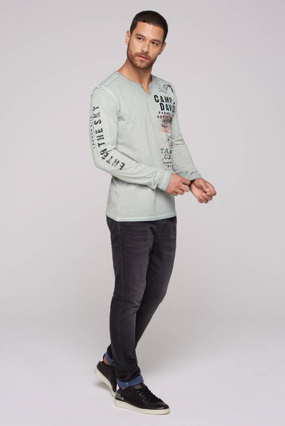 Soccx Langarmshirt Mit Twill-Patches Und Artworks Teal