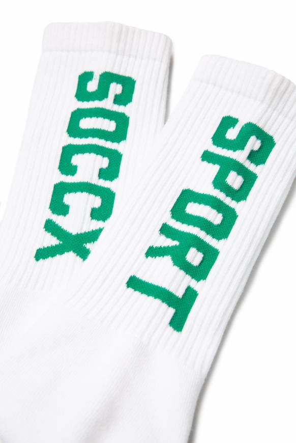 Soccx Lange Sportsocken Mit Logo, 2 Paar Opticwhite / Active Green