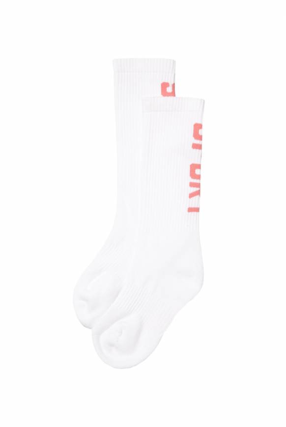 Soccx Lange Sportsocken Mit Logo, 2 Paar Opticwhite / Peachy Rose