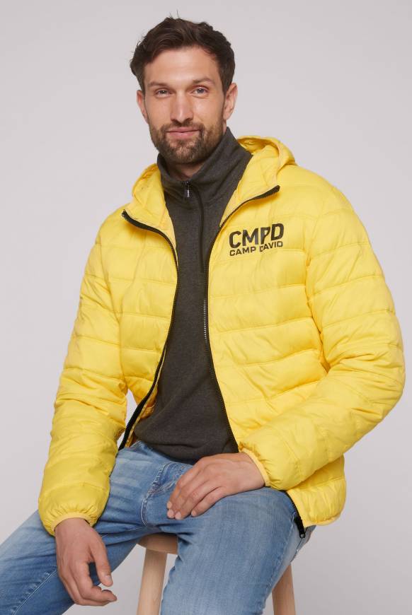Soccx Leichte Steppjacke mit Kapuze industrial yellow
