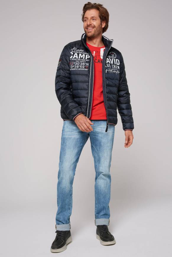 Soccx Leichte Steppjacke Mit Logo Prints Und Tapes Blue Navy 4XL