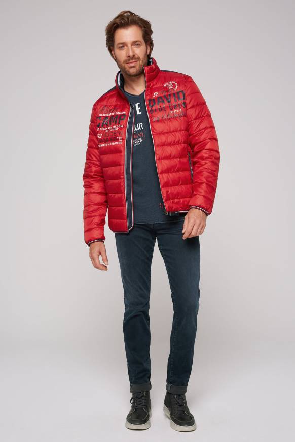 Soccx Leichte Steppjacke Mit Logo Prints Und Tapes Royal Red