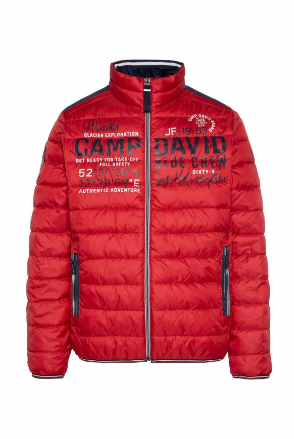 Soccx Leichte Steppjacke Mit Logo Prints Und Tapes Royal Red