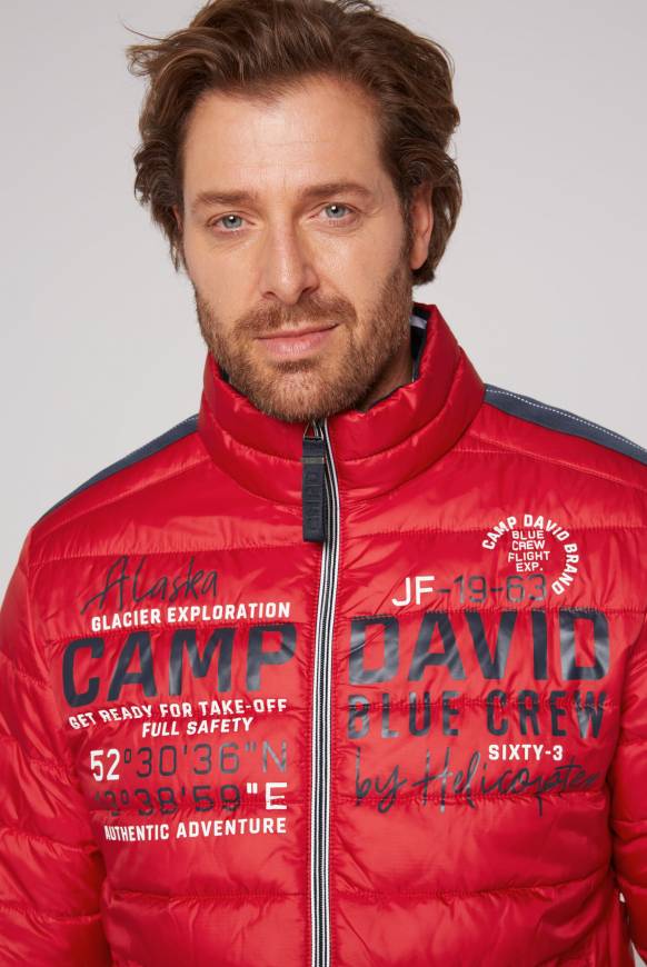 Soccx Leichte Steppjacke Mit Logo Prints Und Tapes Royal Red