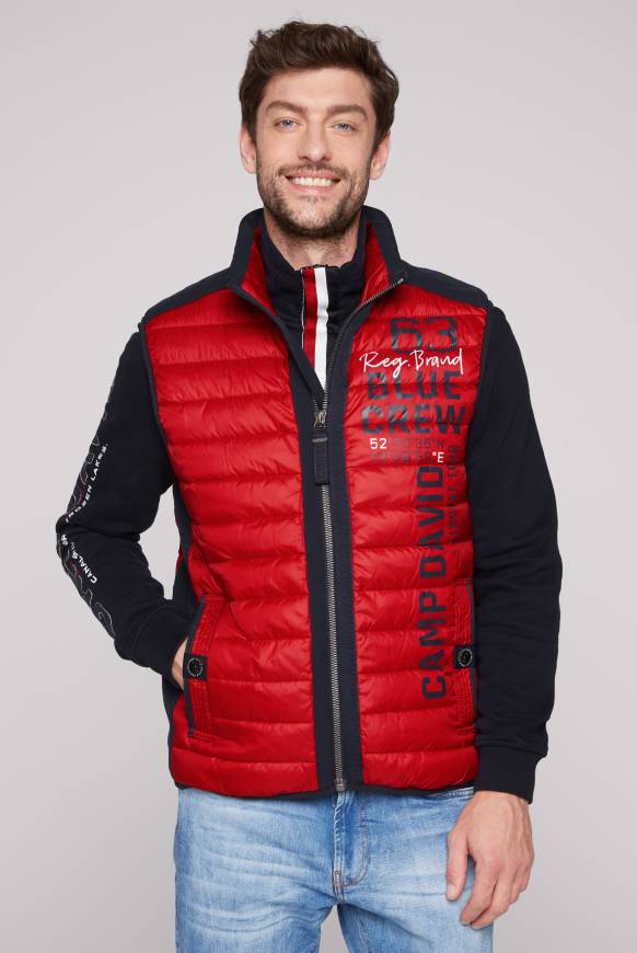 Soccx Leichte Steppweste mit Softshell-Details royal red 4XL