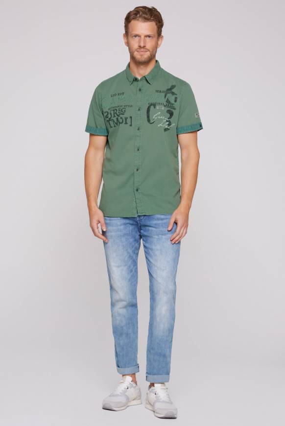 Soccx Leichtes Kurzarmhemd Mit Label-Applikationen Green Beat