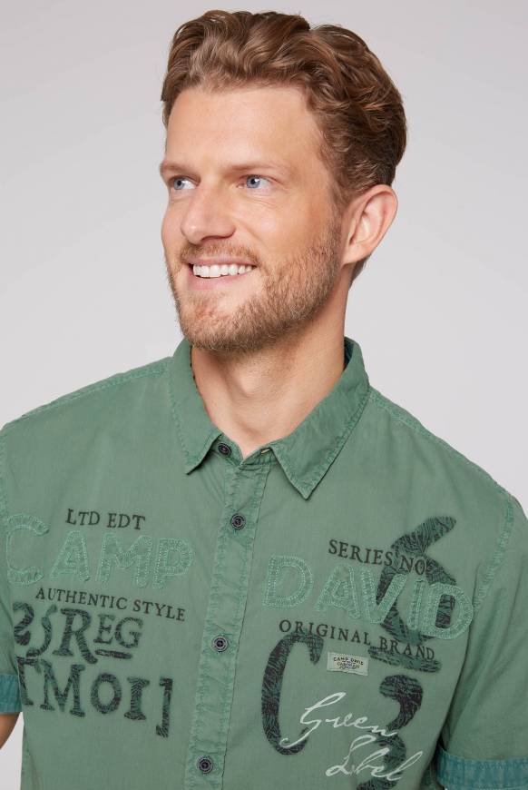 Soccx Leichtes Kurzarmhemd Mit Label-Applikationen Green Beat