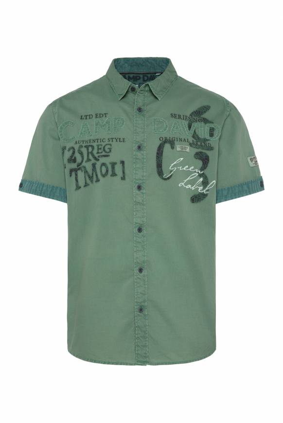 Soccx Leichtes Kurzarmhemd Mit Label-Applikationen Green Beat