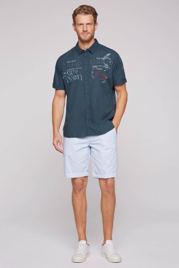 Soccx Leichtes Kurzarmhemd Mit Label-Applikationen Lazy Blue