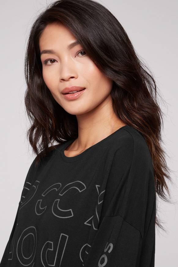 Soccx Longsleeve Mit Logo Prints Und Verstellbaren Elastiksaum Black