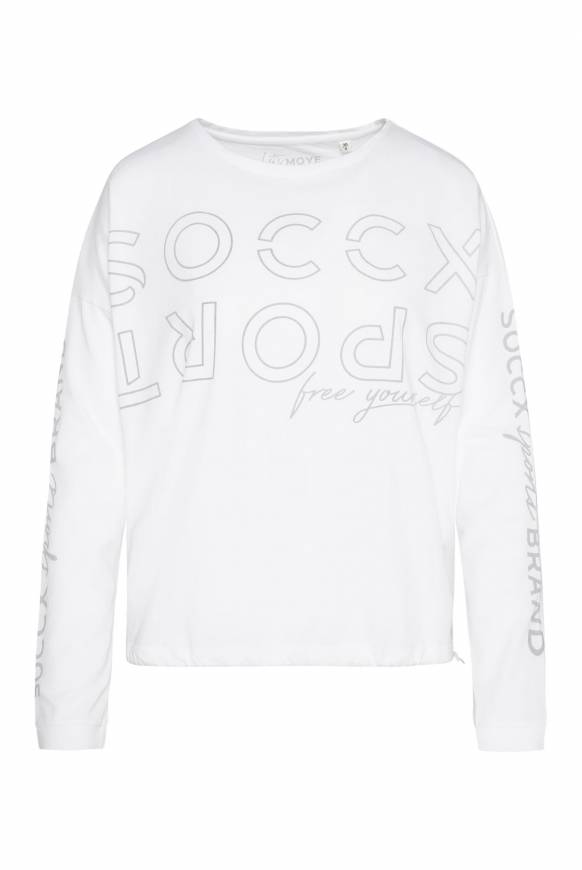 Soccx Longsleeve Mit Logo Prints Und Verstellbaren Elastiksaum Opticwhite