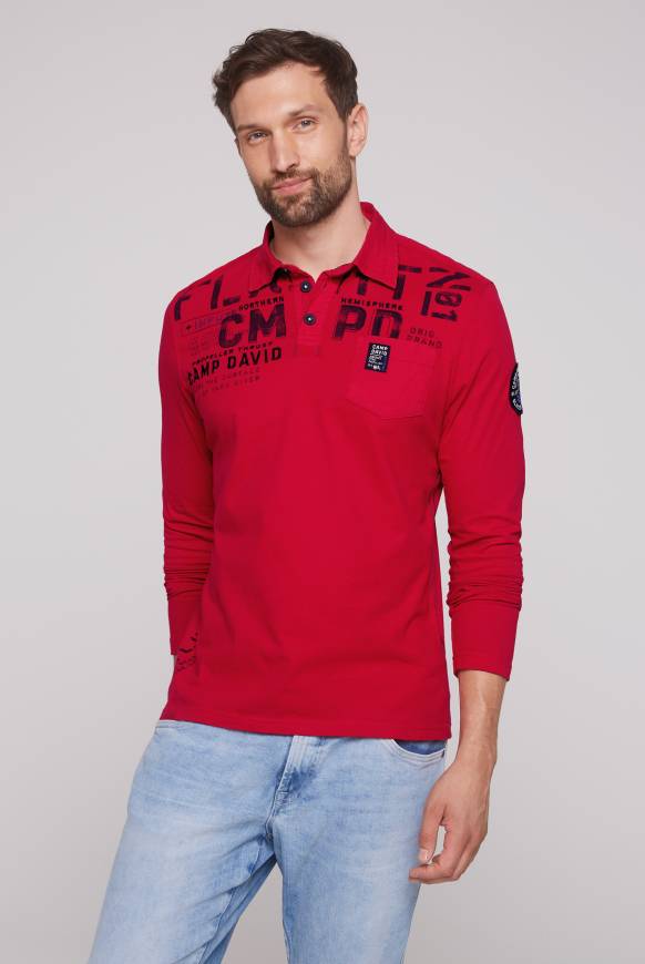 Soccx Longsleeve Mit Polokragen Und Artworks Flight Red