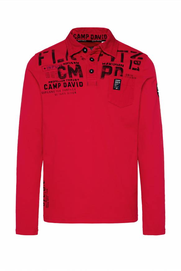 Soccx Longsleeve Mit Polokragen Und Artworks Flight Red
