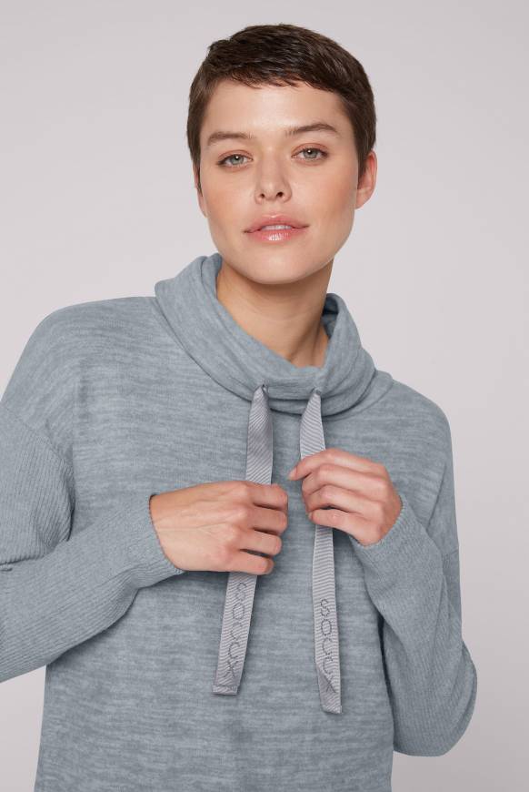 Soccx Meliertes Strickkleid Mit Rollkragen Cold Grey Melange