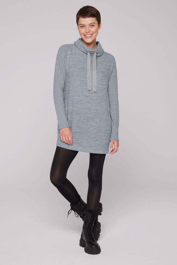 Soccx Meliertes Strickkleid Mit Rollkragen Cold Grey Melange