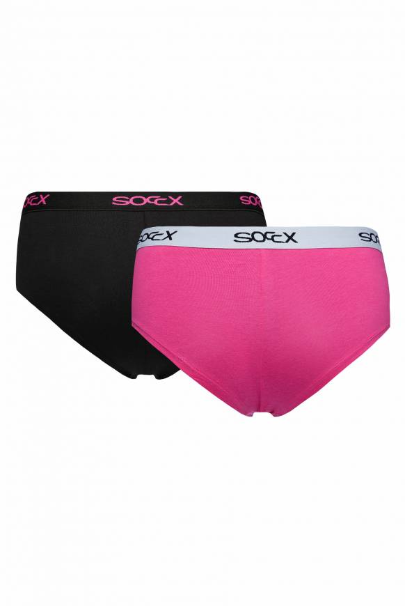 Soccx Mini Shorts Mit Breitem Logo-Bund 2 Pack Black / Pink XS