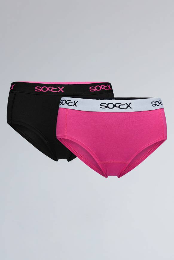 Soccx Mini Shorts mit breitem Logo-Bund 2 Pack black / pink XS