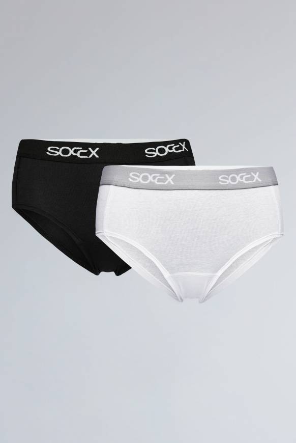 Soccx Mini Shorts mit breitem Logo-Bund 2 Pack black / white XS