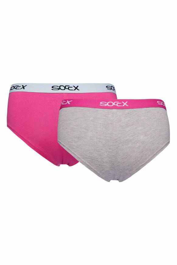Soccx Mini Shorts Mit Breitem Logo-Bund 2 Pack Light Grey / Pink