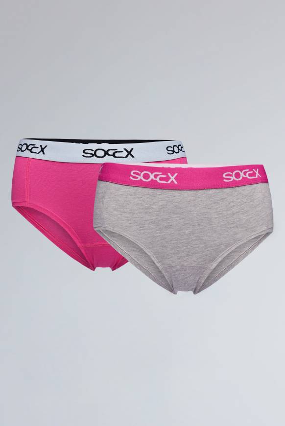 Soccx Mini Shorts mit breitem Logo-Bund 2 Pack light grey / pink