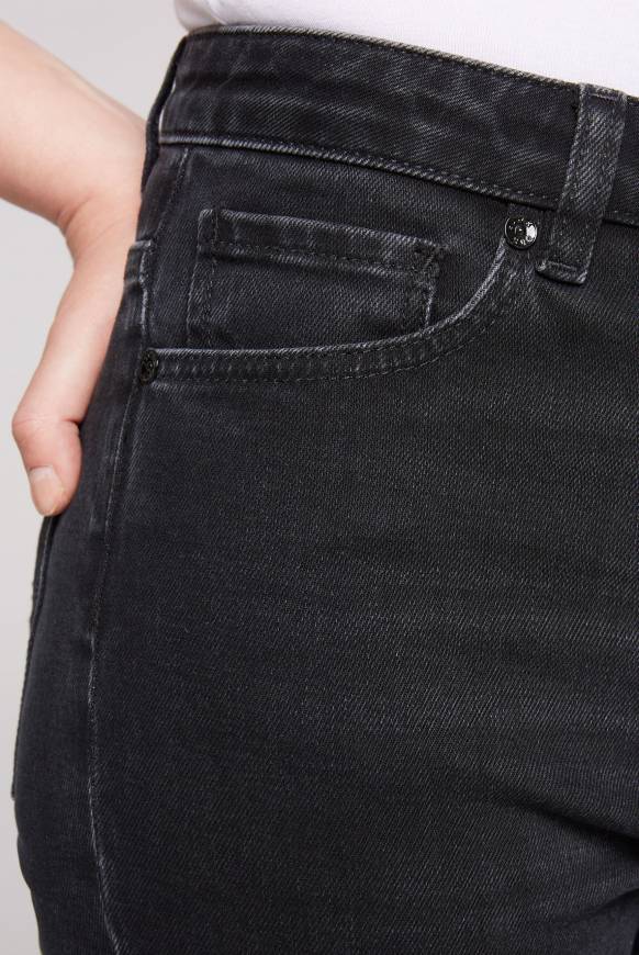 Soccx Mom Jeans LE:A Mit Used-Waschung Breezy Black