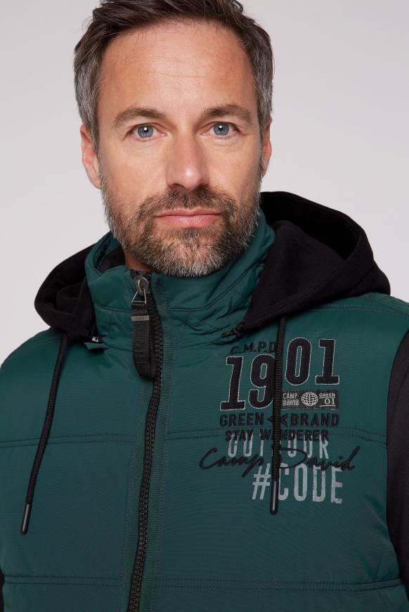 Soccx Outdoorweste Mit Abtrennbarer Sweatkapuze Deep Green