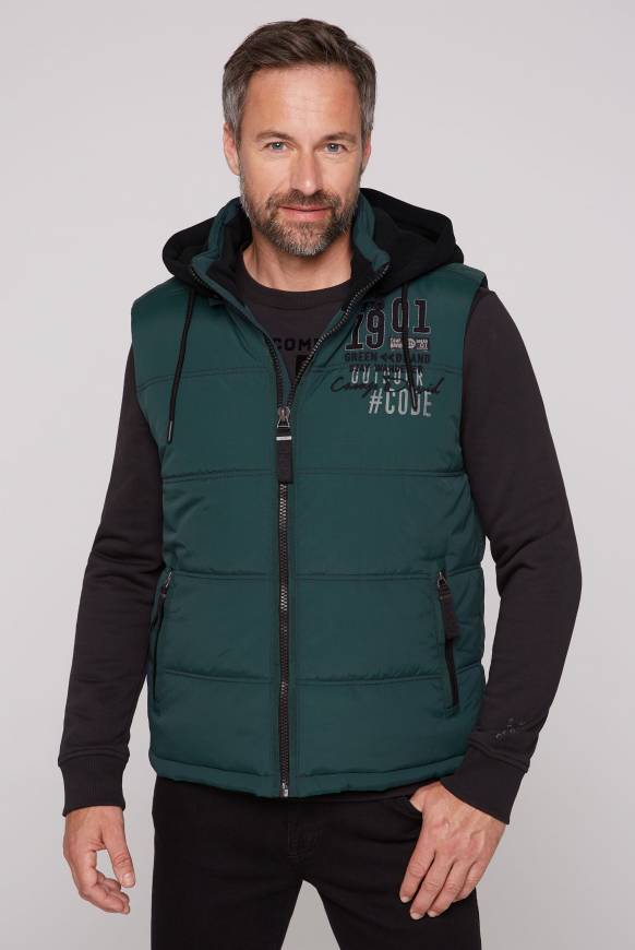 Soccx Outdoorweste mit abtrennbarer Sweatkapuze deep green