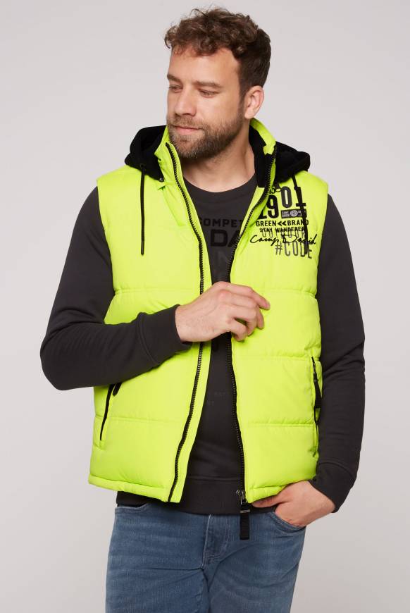 Soccx Outdoorweste mit abtrennbarer Sweatkapuze neon kiwi