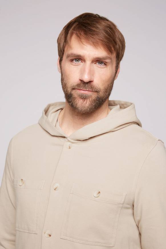 Soccx Overshirt Mit Kapuze Und Brusttaschen Cappuccino