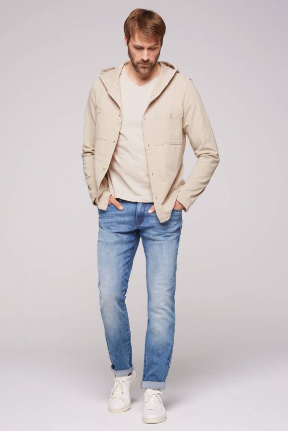 Soccx Overshirt Mit Kapuze Und Brusttaschen Cappuccino