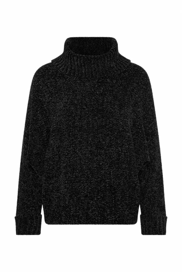 Soccx Oversized Rollkragenpullover Aus Chenille Black