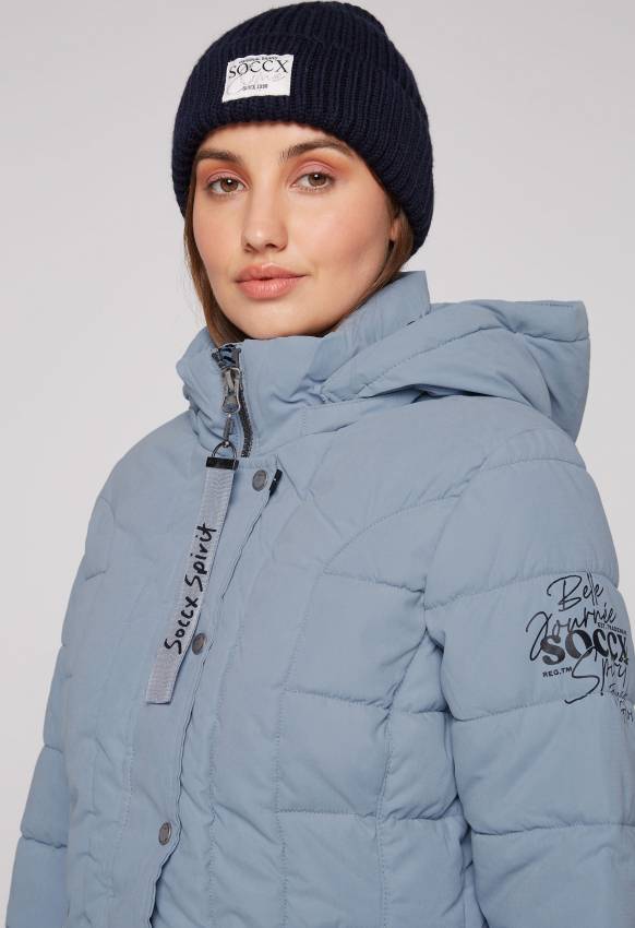 Soccx Peached Parka Mit Abtrennbarer Kapuze Cool Grey