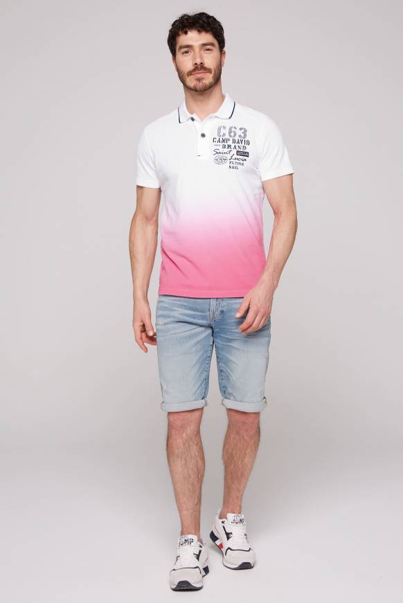 Soccx Pikee-Polo Dip Dye Mit Logo Artworks Opticwhite / Pink Punch