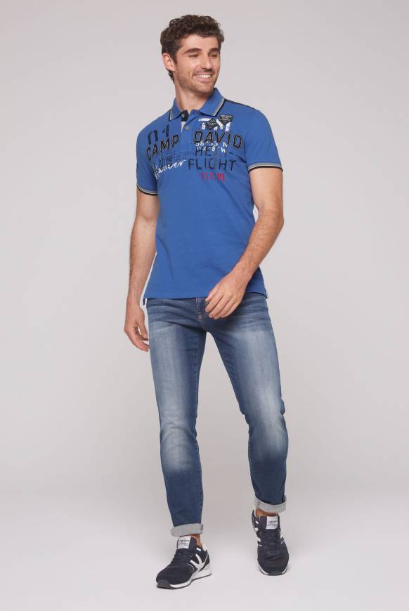 Soccx Pikee-Polo Mit Label-Applikationen Strong Blue