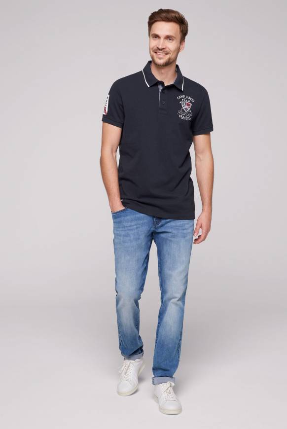 Soccx Pikee-Polo Mit Label Patches Und Stickereien Blue Navy