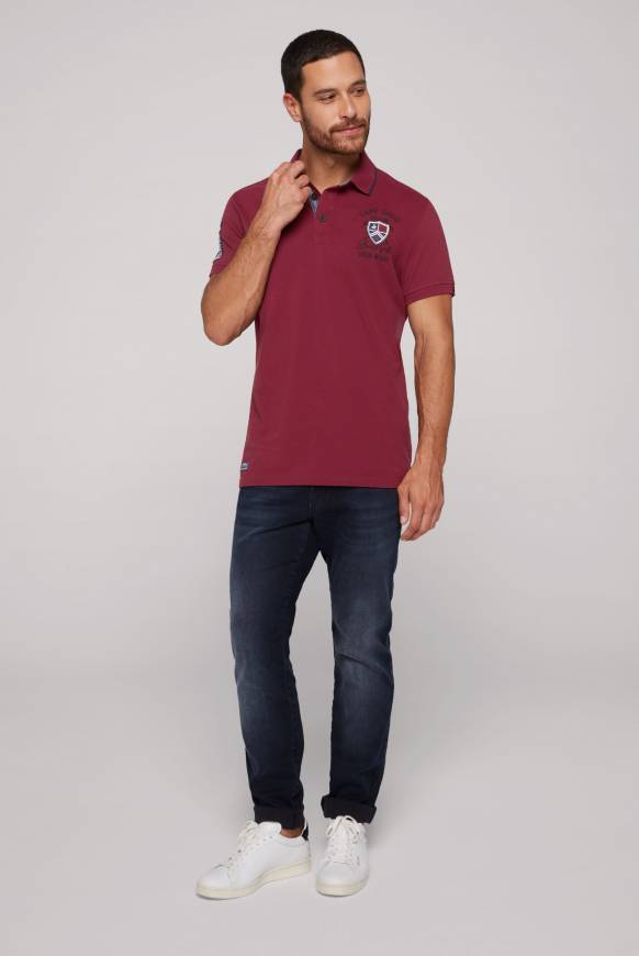 Soccx Pikee-Polo Mit Label Patches Und Stickereien Burgundy
