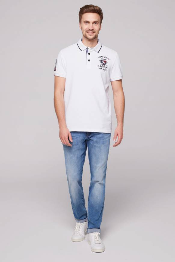 Soccx Pikee-Polo Mit Label Patches Und Stickereien Opticwhite