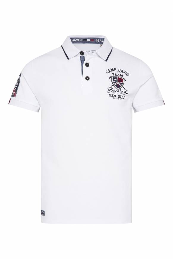 Soccx Pikee-Polo Mit Label Patches Und Stickereien Opticwhite