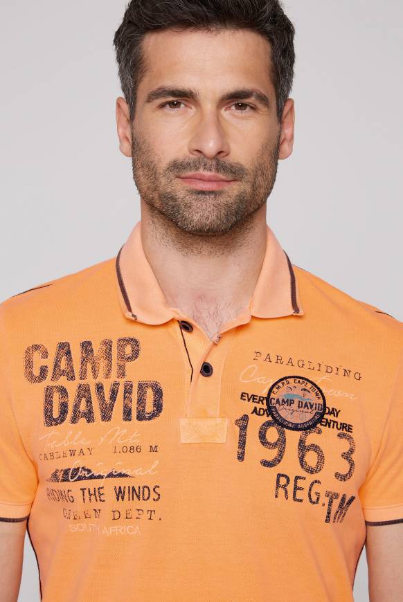 Soccx Pikee-Polo Mit Logo-Applikationen Sunrise Orange