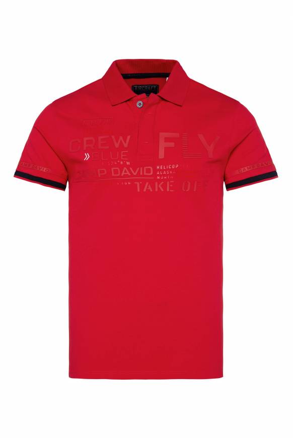 Soccx Pikee-Polo Mit Tonigem Rubber Artwork Flight Red