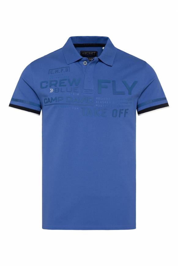 Soccx Pikee-Polo Mit Tonigem Rubber Artwork Strong Blue