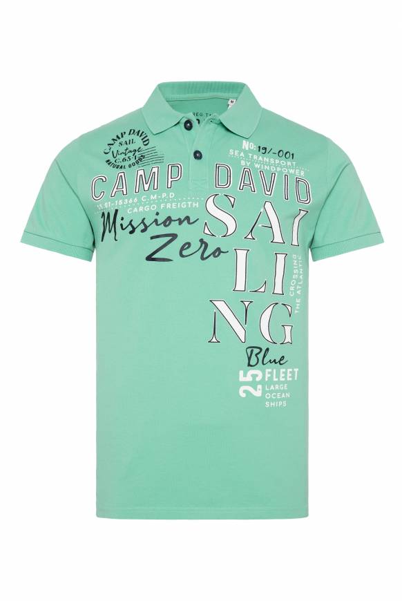 Soccx Pikee-Poloshirt Mit Sailing Print Sea Green L