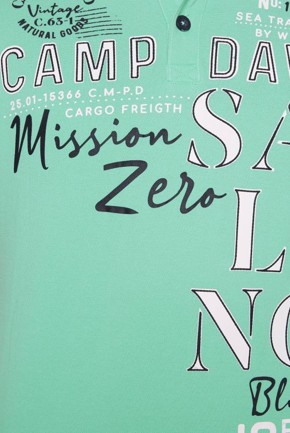 Soccx Pikee-Poloshirt Mit Sailing Print Sea Green L