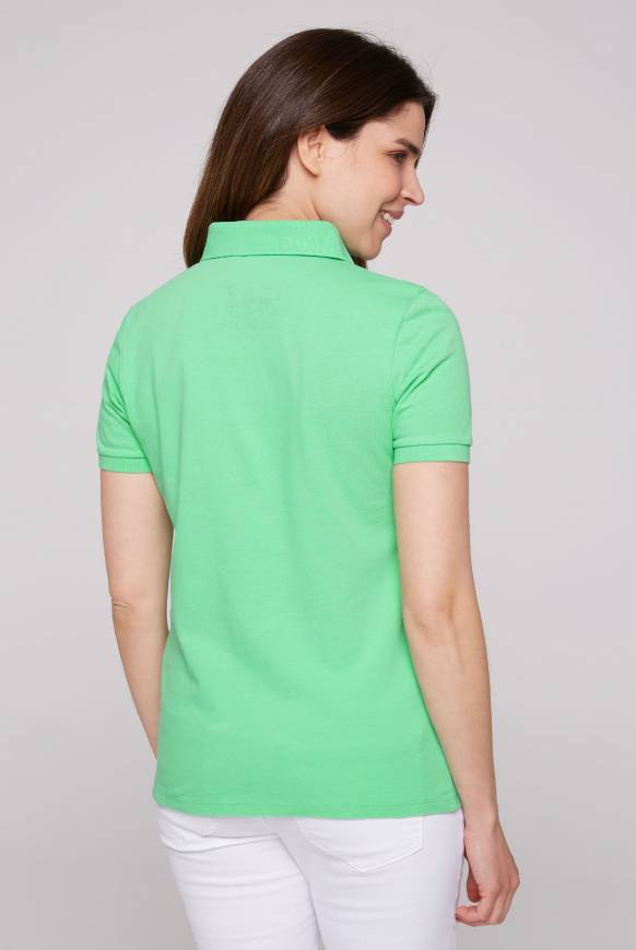 Soccx Poloshirt Aus Pikee Mit Glitter Print Regatta Green