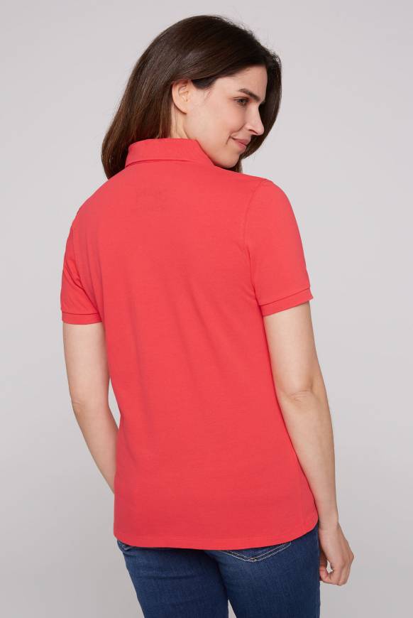 Soccx Poloshirt Aus Pikee Mit Glitter Print Skipper Red