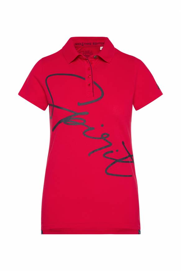 Soccx Poloshirt Aus Pikee Mit Label Print Clear Red XS